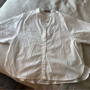 Sans & San White Short Sleeved Button-Up Shirt